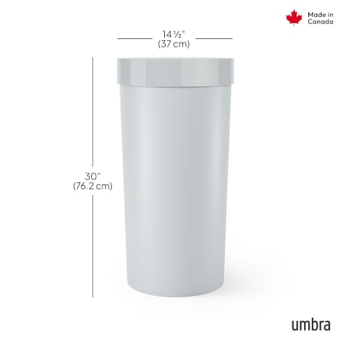 Umbra Vento Kitchen Trash Can, Open Top 16.5 Gallon Garbage Can, Grey - color: Grey