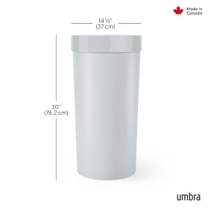 Umbra Vento Kitchen Trash Can, Open Top 16.5 Gallon Garbage Can, Grey - color: Grey