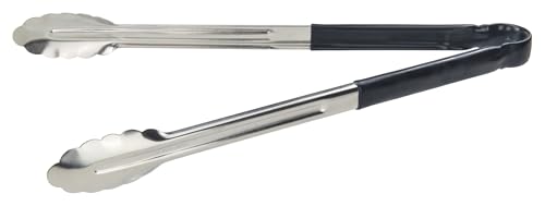 Winco 16" Black Stainless Steel Serving Tongs