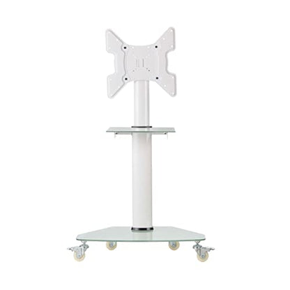 Tripp Lite Mobile Rolling TV Stand Cart with Mount for 32” – 55” Televisions, Elegant Frosted Glass Base and Shelf, Adjustable 50” – 62” Height, Durable White Steel, 5-Year Warranty (DMCS3255SG62W) - size: 32” – 55”, style: White Glass Base
