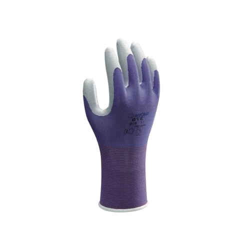 SHOWA Atlas 370B Professional Nitrile Work Gloves,for Landscaping, Gardening & Assembly, General Purpose Gloves - color: Purple, size: Medium, style: Single Pair