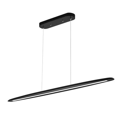 YISDESIGN 51" Wood Linear Pendant Light Black Linear Pendant Dinning Room Hanging Lights LED Dimmable Chandeliers 36w for Dining Room Pool Table Lights Kitchen Island Light Black - color: Black, size: 51in