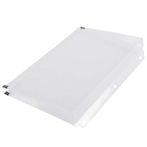 JAM PAPER Plastic 3 Hole Punch Binder Envelopes with Zip Closure - #10 Wallet Booklet - 6 x 9 1/2 - Clear - 12/Pack - color: Clear, size: 3 Hole Binder Pocket