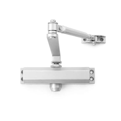 Door Closer, Commercial Grade 2 Hydraulic Closer, Spring Size 3, Surface Mount, Self-Closing, Adjustable Sweep & Latch Speed, Aluminum Anodized - color: Aluminum Anodized