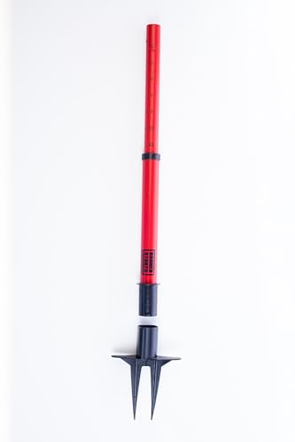 Banner Stakes Crowd Control Plus 15' Retractable Belt Barrier Stanchion Set X1 - Red Double-Sided "Danger" Banner, 22"-42" Plastic Telescoping Post, Water/Sand Fillable Base (PL4164)