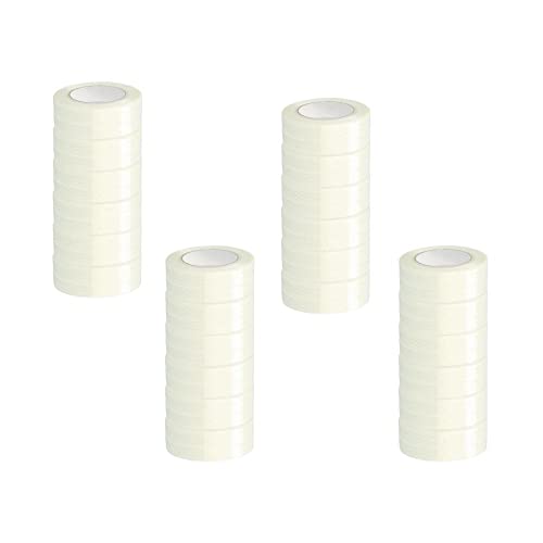 PSBM Filament Tape, 12 Rolls, 4 Mil Thick, 2 Inch Wide, 60 Yards Per Roll, Total 720 Yards, High Tensile Strength, Fiberglass Reinforced, Ideal for Bundling, Sealing, Palletizing & Securing - size: 2" - 2 Case, style: 105 lb/in