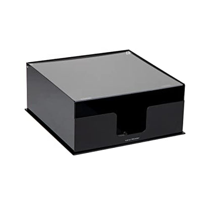 Mind Reader Paper Plate Holder, Covered Dispenser, Dinner Party Essentials, Plate Caddy, Acrylic, 11"L x 11"W x 5"H, Black - size: Plate Holder