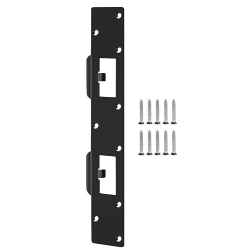 Heavy Duty Double Holes Latch Reinforcement Plate for 4.5 Inch Hole Center - color: Black-1Pcs