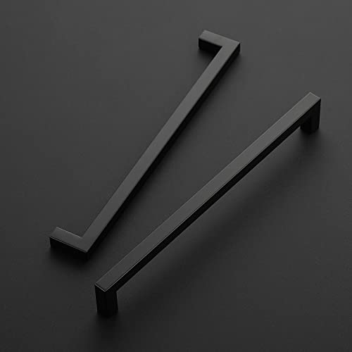 Ravinte Matte Black Cabinet Handles Square Pulls 10 Inch 10 Pack - size: 10-1/2 Inch (10 Inch Hole Center)