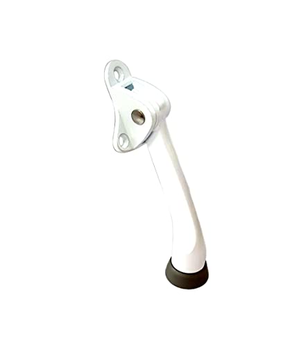 QCAA Heavy Duty Kickdown Door Stopper, 4", Zinc Die Cast, White, 1 Pack, Made in Taiwan - color: White(4"), size: 1 Pack