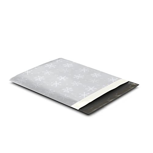 12x15 (50) Snowflakes Winter Designer Poly Mailers Waterproof Self Sealing Tear Resistant Polymailers Shipping Envelopes Premium Printed Bags For Small Businesses - color: Winter Snowflakes, size: 12x15
