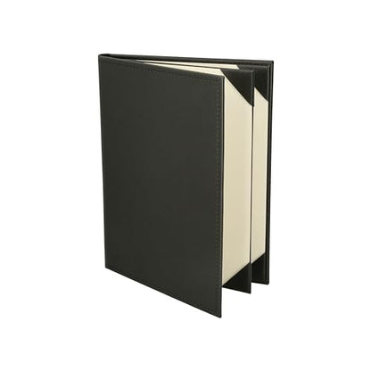 Prestine Menu Covers Made of Premium Faux Leather (10-Pack) - 8.5" x 11" - 4 Views - Black - Restaurant Menu - Wine List - Bar Menu - size: 8.5”x11” - 4 Views