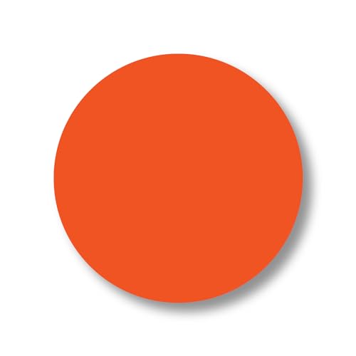 5S Location Marking Circle- (Various Sizes Available) Durable Circular Shaped Floor Marker by Graphical Warehouse- Vibrant Colors, Rounded Corners (25 Pack) (2", Orange) - color: Orange, size: 2"