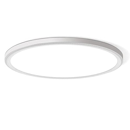 WKONCLDY 3200lm LED Flush Mount Ceiling Light, Super Slim 12 inch LED Ceiling Light, 5000K LED Ceiling Light for Bedroom, Living Room, Dining Room (White, One Pack) - color: White, size: 12in-1Pack