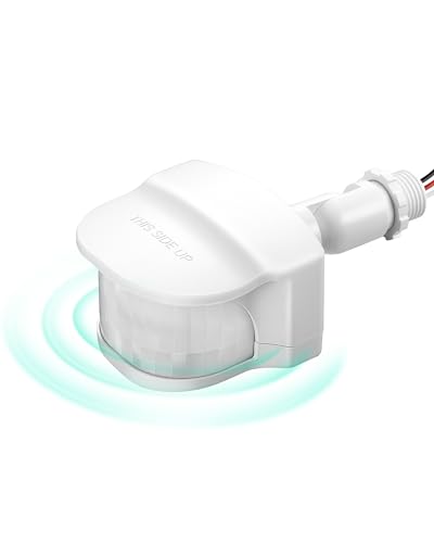 EDISHINE 240° Motion Sensor, Adjustable Time/Range to 60FT, 3 Modes, White