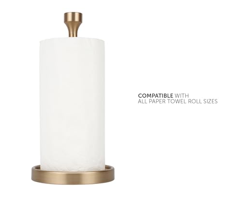 Ivilon Countertop Paper Towel Holder - Modern Bell End Minimalist Design - Color Warm Gold - color: Warm Gold