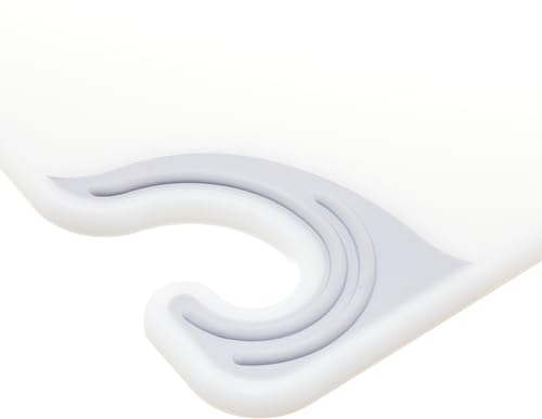 San Jamar Saf-T-Grip Plastic Cutting Board with Safety Hook, 12" x 18" x 0.5", White - color: White
