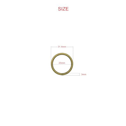 40pcs 4 Sizes O Rings Welded Strong Metal Heavy Duty Round Ring for Pet Collars Buckle Belts Strap Webbing Sewing - color: 1"(25mm) Bronze 20pcs