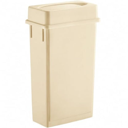 23 Gallon Slim Rectangular Commercial Trash Can, Heavy Duty Plastic Indoor Waste Bin for Kitchen, Office, Restaurant, School, Restroom & Janitorial Use (Beige, with Lid) - color: Beige
