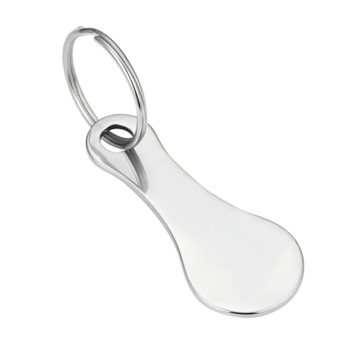 1Pc Stainless Steel Shopping Trolley Token, Metal Coin Holder Couple Key Chain DIY Shopping Cart Token, Wine Bottle Opener Bag Pendant(silver)