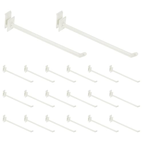 uxcell 20pcs Slat Wall Panel Hooks 6" Plastic Slat Wall Accessories Hooks - size: 6 Inch