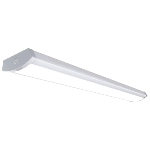 HYPERLITE 60W/50W/40W LED Wraparound Light Fixture, Linkable 4ft Led Wrap Light AC120V, 5000K Wrap Around Light, 4400LM/5500LM/6600LM LED Office Lights for Garage Closet Laundry Room, ETL Listed - size: 1 PACK-5000K
