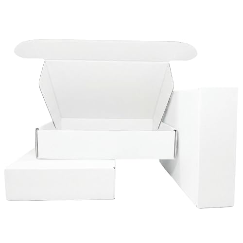 9x6x2 Inches 50 Pack White Corrugated Cardboard Shipping Boxes - size: 9x6x2 inch 50 Pack