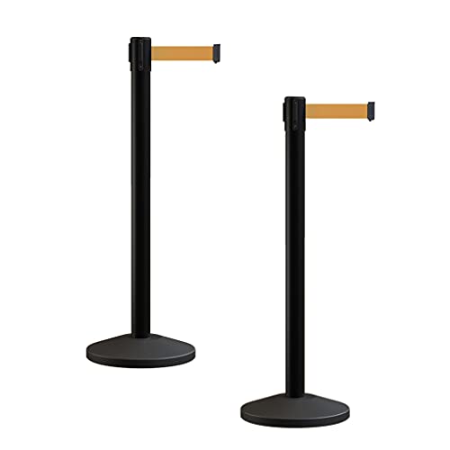 Crowd Control Warehouse RBB-100 Retractable Belt Stanchion Barriers, 2 Pack - color: Brown, size: 7.5 Foot