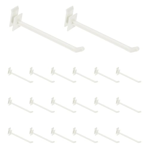 uxcell 20pcs Slat Wall Panel Hooks 4.5" Plastic Slat Wall Accessories Hooks - size: 4.5 Inch
