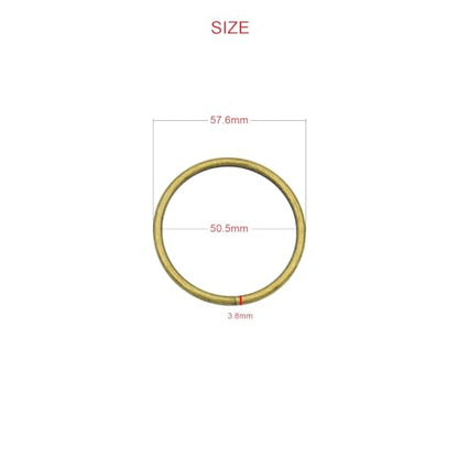 40pcs 4 Sizes O Rings Welded Strong Metal Heavy Duty Round Ring for Pet Collars Buckle Belts Strap Webbing Sewing - color: 2"(50mm) Bronze 6pcs