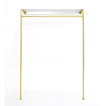 Modern Simple Industrial Pipe and Wood Garment Rack,Wall Mounted Hanging Rods Clothing Rack,Retail Display Storage Clothes Hanging Shelves (Gold, 59" L) - size: 59" L
