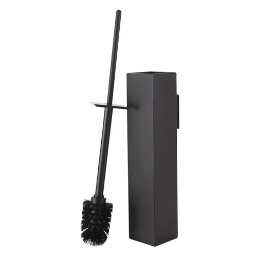 BGL Toilet Brush and Holder Set Matte Black Wall Mounted for Bathroom Square Design - color: Matte Black-wall Mount