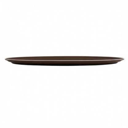 TrueCraftware- 22" x 27" Oval Serving Tray Fiberglass Brown Set of 2- Oval Tray Non Slip Surface Plastic Food Meals Server Tray with Raised Edges for Home Kitchen Restaurant Cafeteria Bar Hotel - color: Brown, size: 22" x 27" Oval