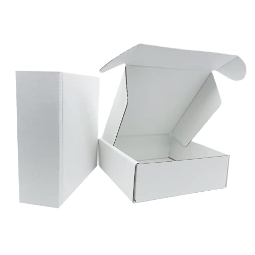 6x6x2 inch Small White Mailers Boxes Set of 10 - size: 6x6x2 inch