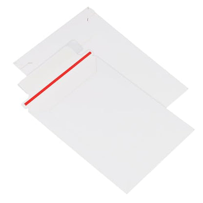 SINJEUN 200 Pack Rigid Mailers, 250 gsm Self Seal White Cardboard Envelopes, Stay Flat Envelopes for Files, Photos, Pictures, Papers