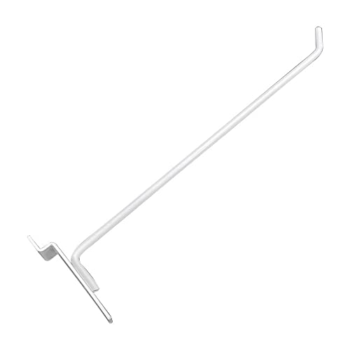 10" Slatwall Hook Panel Display Hooks, 1/4" Thickness Metal, White - Pack 2