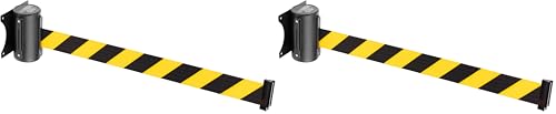 US Weight U2500CYB Wall Mount with Retractable Belt – 8' Yellow/Black Chevron Pattern (Pack of 2) - color: Yellow/Black Chevron Pattern, size: 1 Count (Pack of 2)