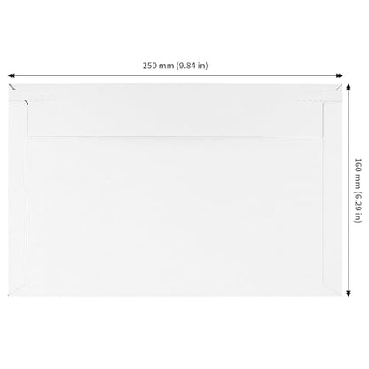 JAPCHET 200 PCS 9.75 x 6.25 Inch Rigid Mailers, Flat Photo Document Mailers with Self Seal Closure, White Cardboard Envelopes for Shipping CD, Photos, Documents, Papers