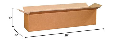 PARTNERS BRAND 28x6x6 Long Corrugated Boxes, Long, 28L x 6W x 6H, Pack of 20 | Shipping, Packaging, Moving, Storage Box for Home or Business, Strong Wholesale Bulk Boxes