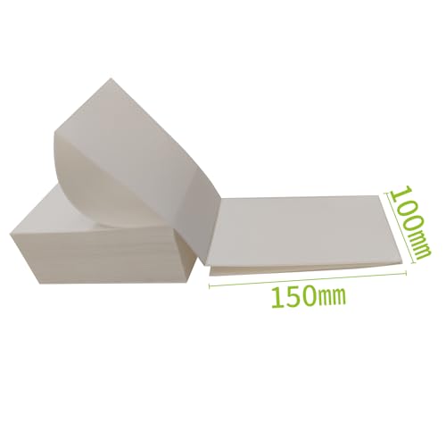 4x6 (100x150mm) Fanfold Direct Thermal Shipping Labels, 8 Stacks / 4000 Labels – Perforated, Compatible with Zebra, Rollo, UPS, FedEx - size: 8 Stacks | 4000 Labels