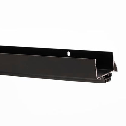 Heavy-Duty U-Shaped Door Bottom Seal Closer Fire Rated, Black Anodized, Clear Anodized, Weatherproof U-Shaped Door Bottom Seal (Black Anodized, 32) - size: 32 Inch