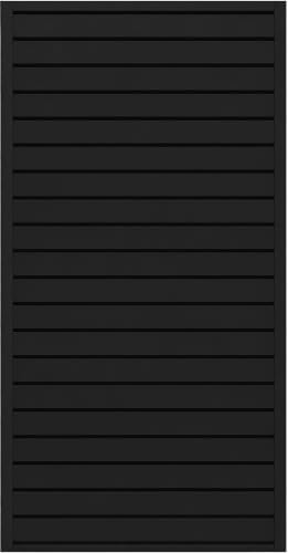 Heavy Duty 8'H x 4'W PVC Garage SlatWall Storage System (with Endcaps & Screws) - Modular Slat Wall Paneling for Garage Wall Organizer - Interlocking SlatWall Panels for Home & Commercial Use (Black) - color: Black, size: 8'H x 4'W