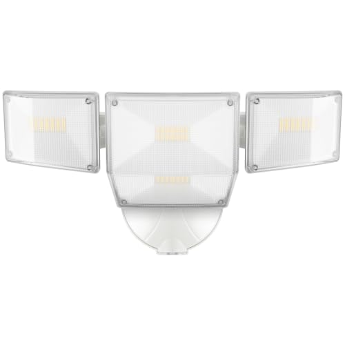 85W 10000LM Dusk to Dawn Outdoor Lighting, 4-Head Super Bright LED Flood Light, 5000K Daylight, IP65 Waterproof Hardwired Exterior Security Light for House Garage, Yard, Backyard (White) - color: White