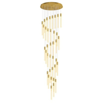 36-Light 200" High Ceiling Chandelier Long Spiral LED Dimmable Chandelier Modern Crystal Chandeliers for Staircase Foyer Entryway Living Room Gold - color: Gold, size: 36-Light