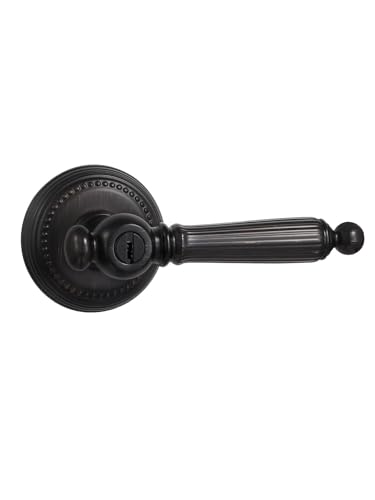 1 Pack Oil Rubbed Bronze Door Lever with Lock and Key Entry Door Handle Door Lever Bedroom and Bathroom Zinc Alloy - color: Oil Rubbed Bronze