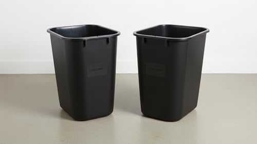 COASTWIDE Professional Indoor Trash Can Without Lid, Black, 3.5 Gal - color: Black, size: 3.5 Gal., style: 2 Pack