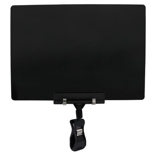 Mini Plastic Chalkboard Sign with Clip 10 Pack, Double Head Rotating Display Price Tags, Merchandise Sign Clip Holder for Retail Food Clothing Rack Shelf Basket - Black, 6" x 8" - color: Black, size: 6" x 8"