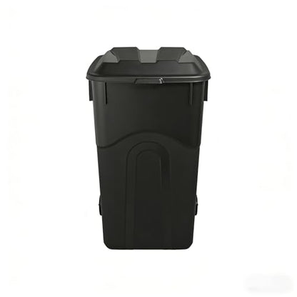 45 Gallon Wheeled Trash Can with Attached Lid, Heavy Duty Garbage Can