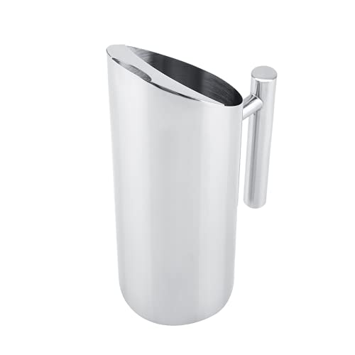 Stainless Steel Water Pitcher, Iced Tea Jug Teapot with Handle Cold and Hot Water Pitcher, for Homemade Drinks Iced Tea Wine Coffee Milk Home Hotel Serving Tool(1L) - size: 33.8 Ounces