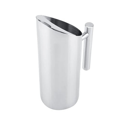 Stainless Steel Water Pitcher, Iced Tea Jug Teapot with Handle Cold and Hot Water Pitcher, for Homemade Drinks Iced Tea Wine Coffee Milk Home Hotel Serving Tool(1L) - size: 33.8 Ounces
